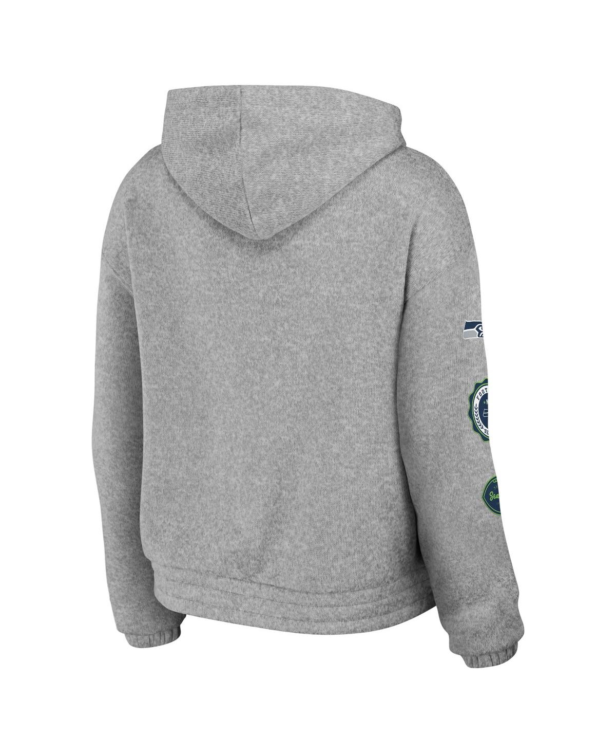 Shop Wear By Erin Andrews Women's  Heather Gray Seattle Seahawks Full-zip Hoodie