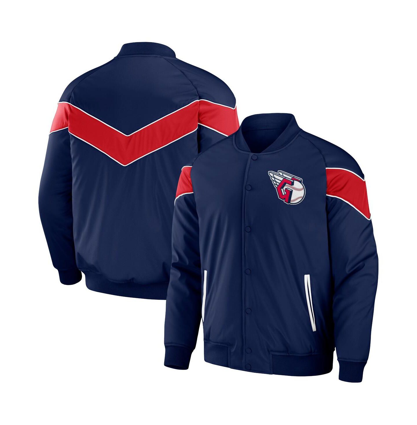 Мужская куртка Fanatics Darius Rucker Collection by Navy Cleveland Guardians Baseball Raglan Full-Snap — фото 1