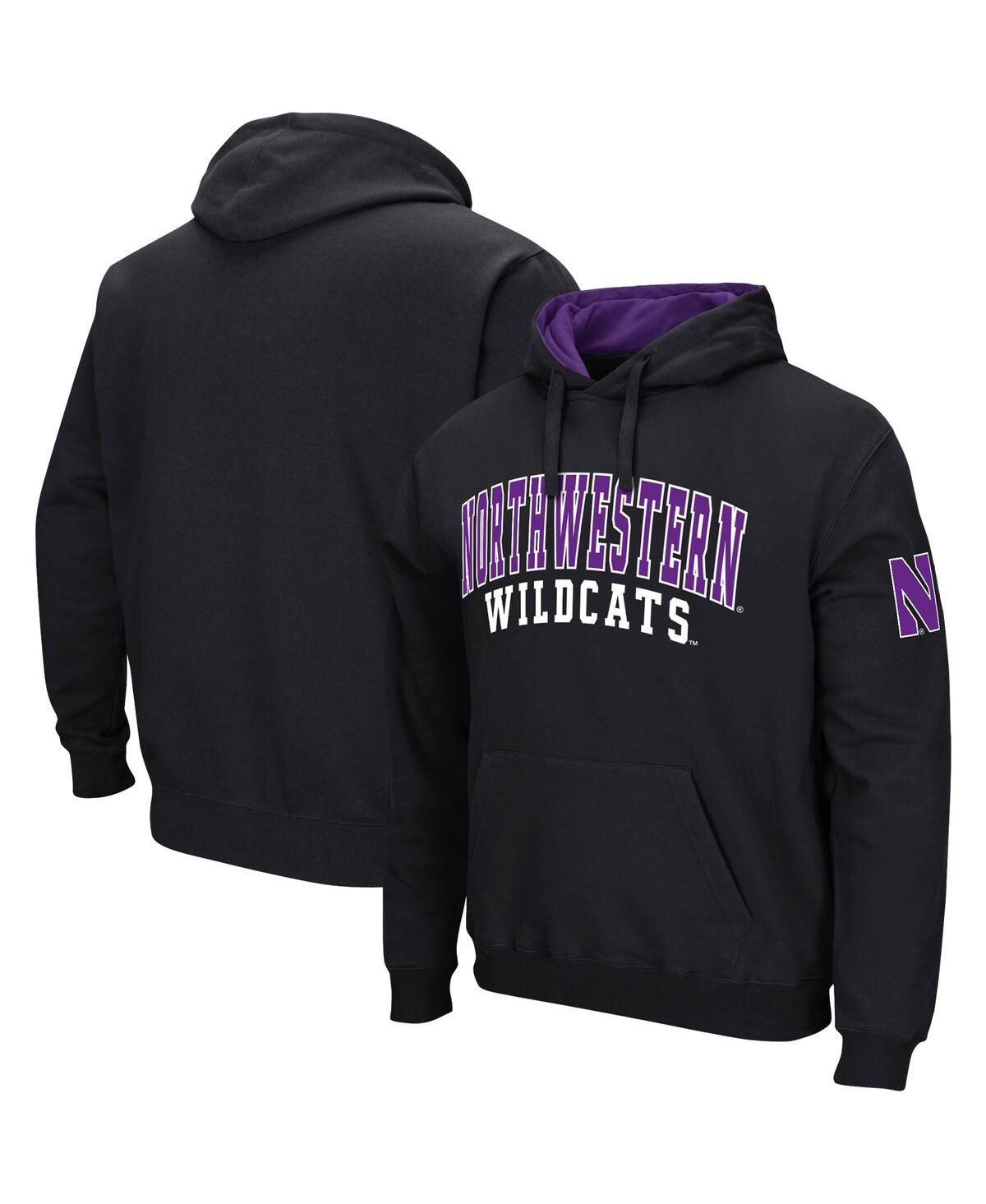 Мужская черная толстовка-пуловер Northwestern Wildcats с двойной аркой и капюшоном