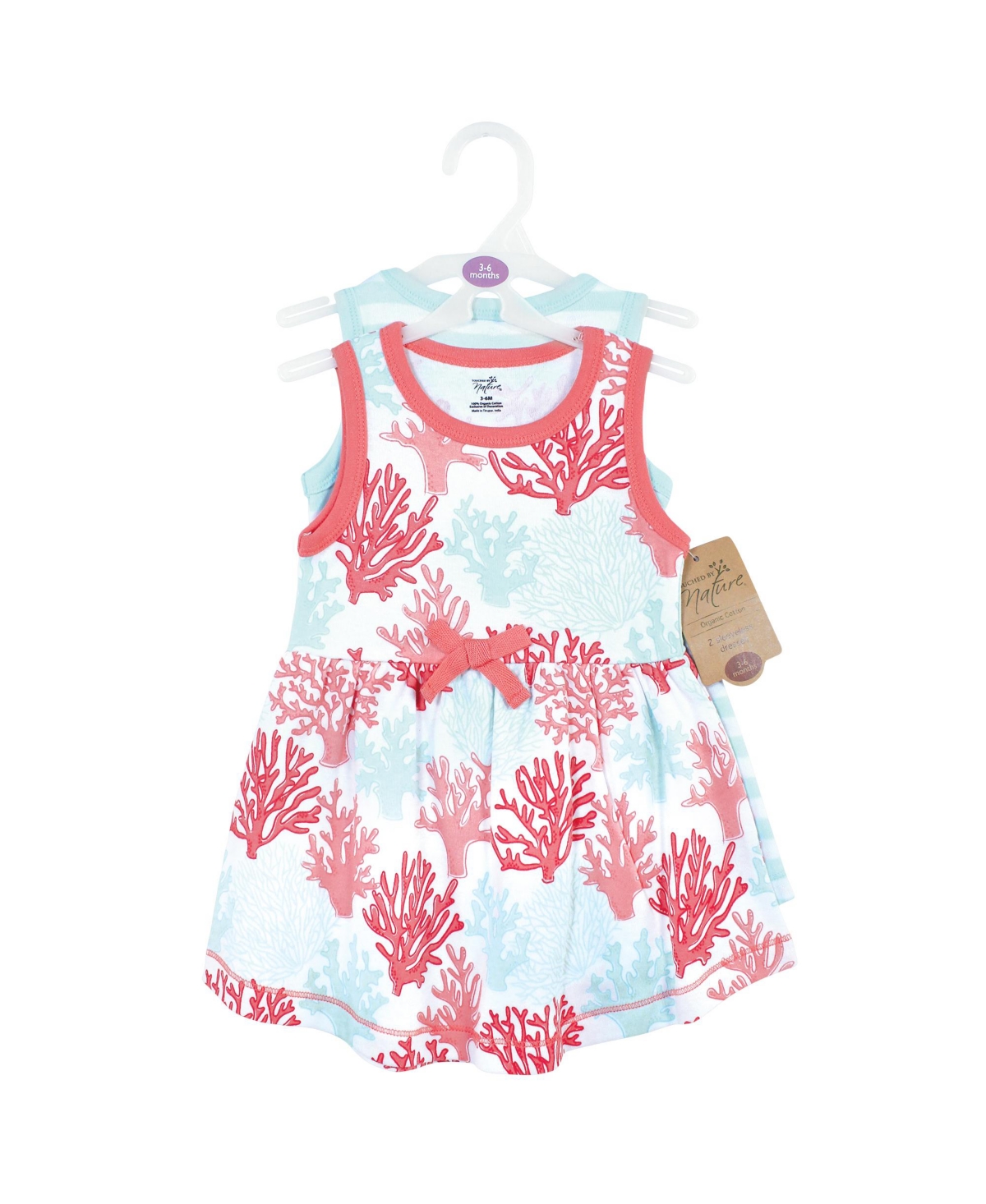 Touched by Nature Toddler Boys Organic Cotton Sleeveless Dresses,- Coral reef