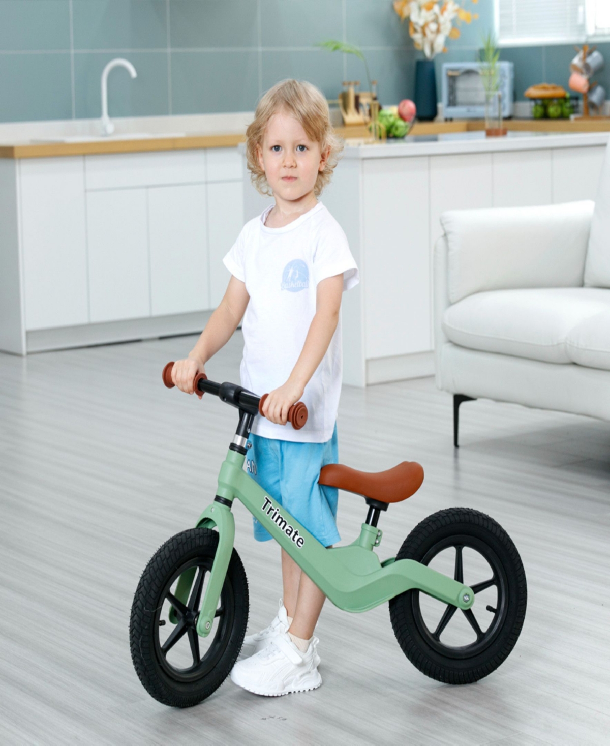 Trimate Green Toddler Balance Bike In Multi