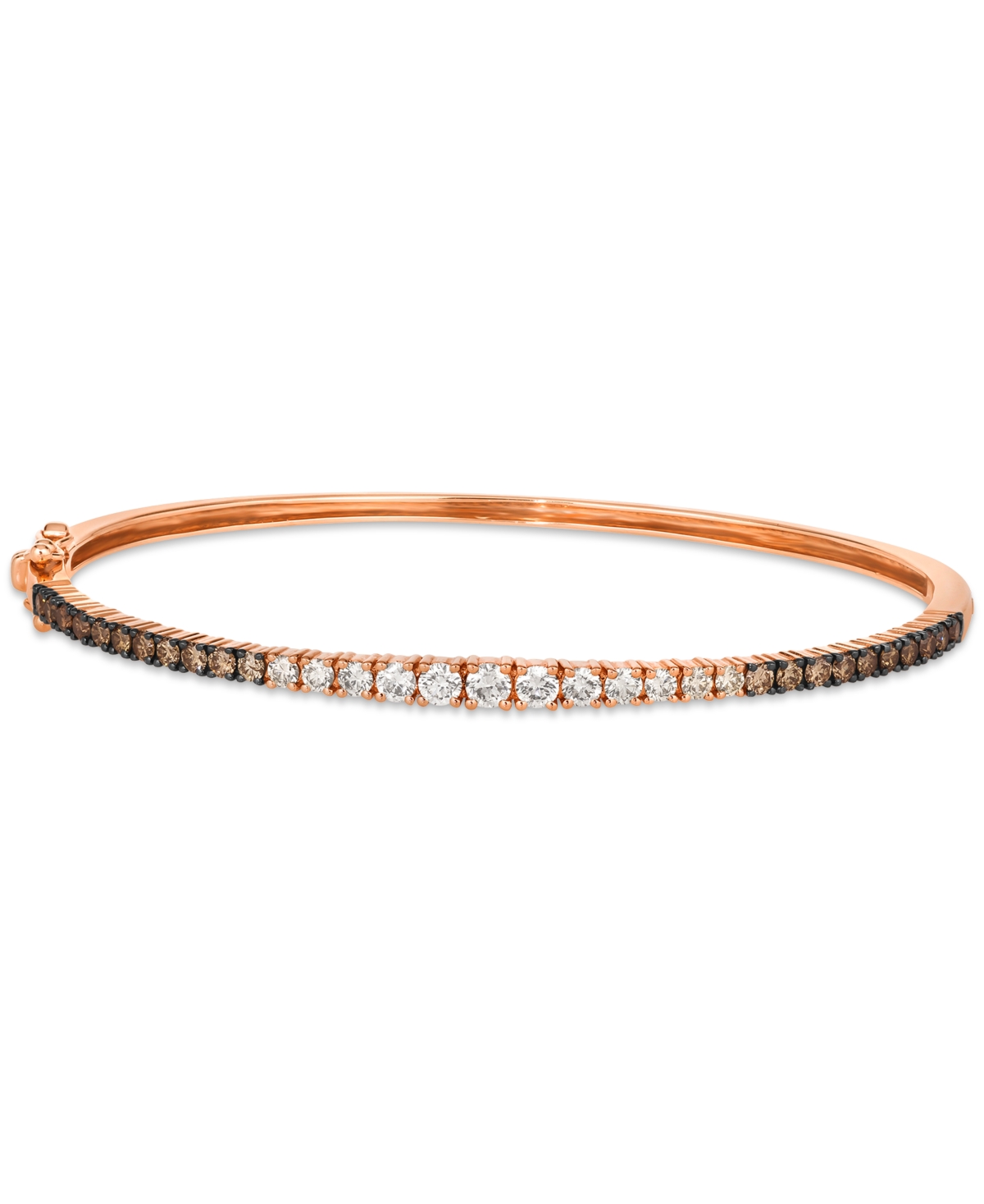 Ombre Chocolate Ombre Diamond Bangle Bracelet (1-1/3 ct. t.w.) in 14k Gold (Also Available in Rose Gold and White Gold) - Rose Gold