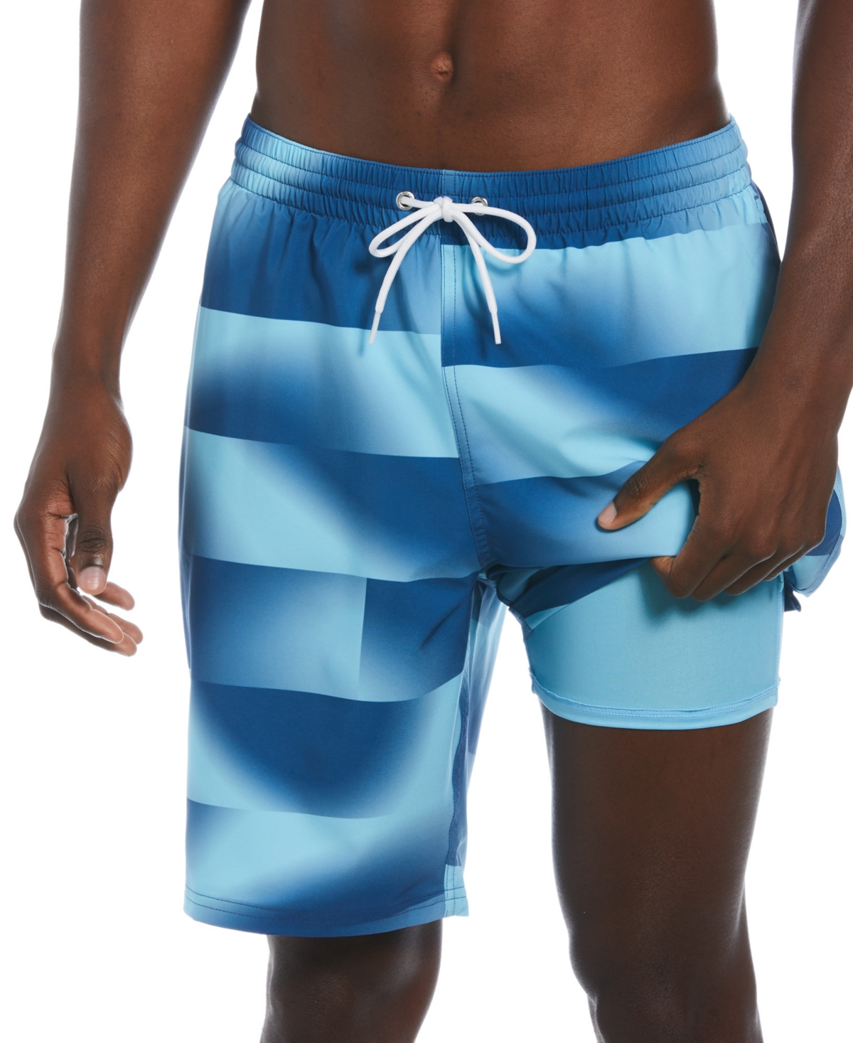 Nike Men's Water Stripe Ombre Colorblocked 9" Swim Trunks In Court Blue