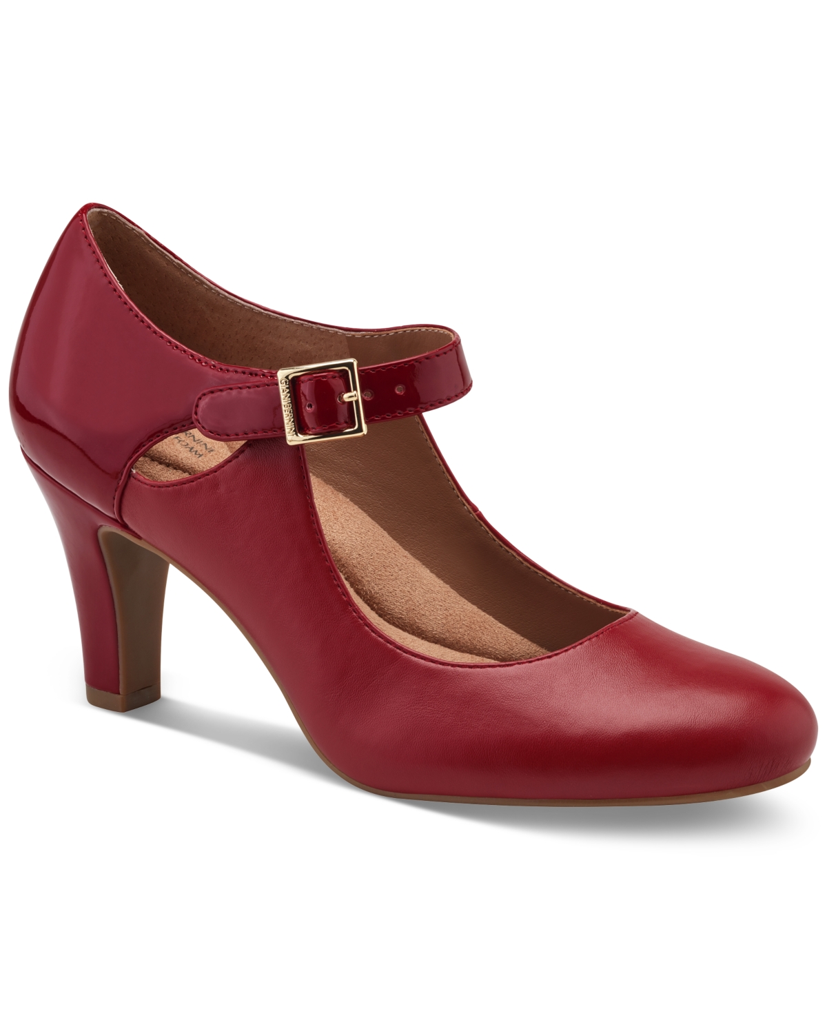 Shop Giani Bernini Women's Velmah Memory Foam Mary Jane Pumps, Created For Macy's In Red Smooth Patent