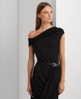 로렌 랄프로렌 Lauren Ralph Lauren Womens Twisted Off-The-Shoulder Top,Black