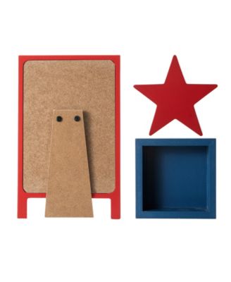 Set of 3 Patriotic, Americana Wooden Block Table Sign