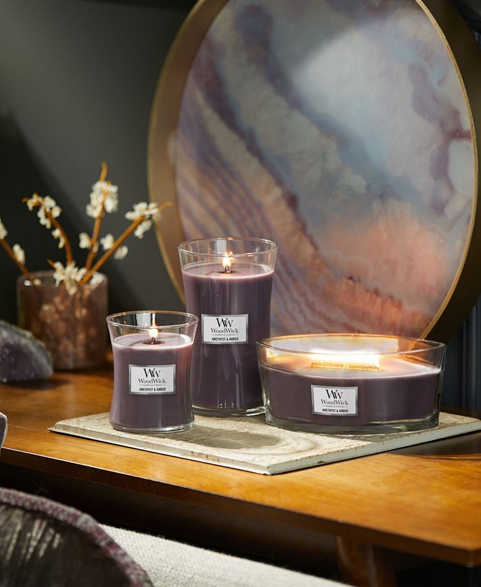 WoodWick Amethyst Amber Medium Hourglass Candle, 9.7 oz - Purple