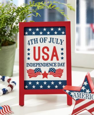 Set of 3 Patriotic, Americana Wooden Block Table Sign