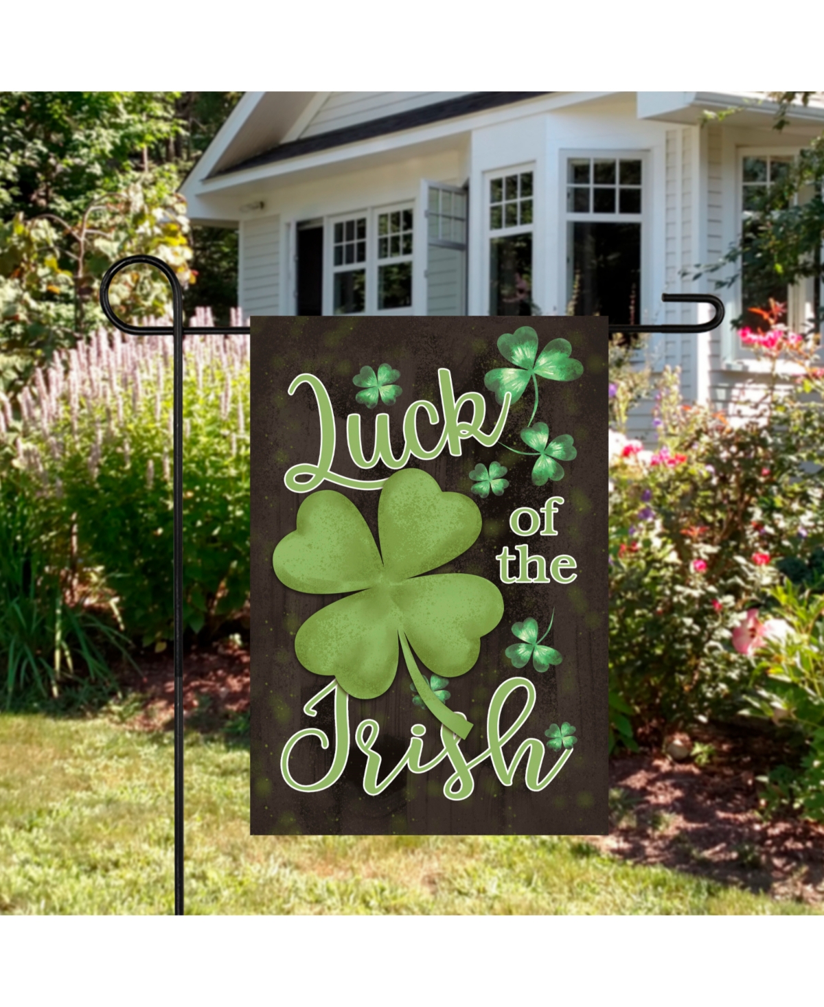 Northlight Luck Of The Irish Shamrock Outdoor Garden Flag 12.5" X 18" (poles Not Included) In Green