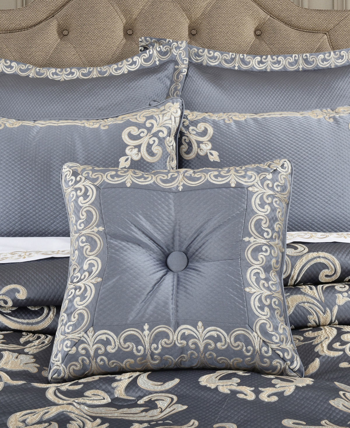 J Queen New York Dicaprio Decorative Pillow, 18" X 18" In Powder Blue