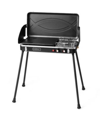 2-in-1 Gas Camping Grill and Stove with 4 Detachable Legs
