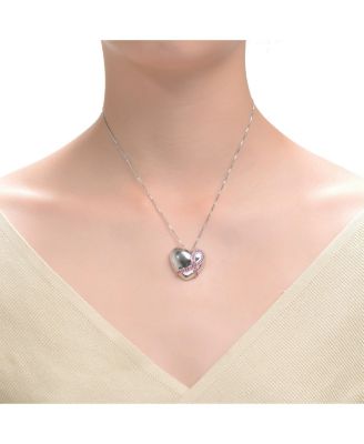 Gigi Girl Teens Two Tone with Infinity Pink Cubic Zirconia Heart Necklace
