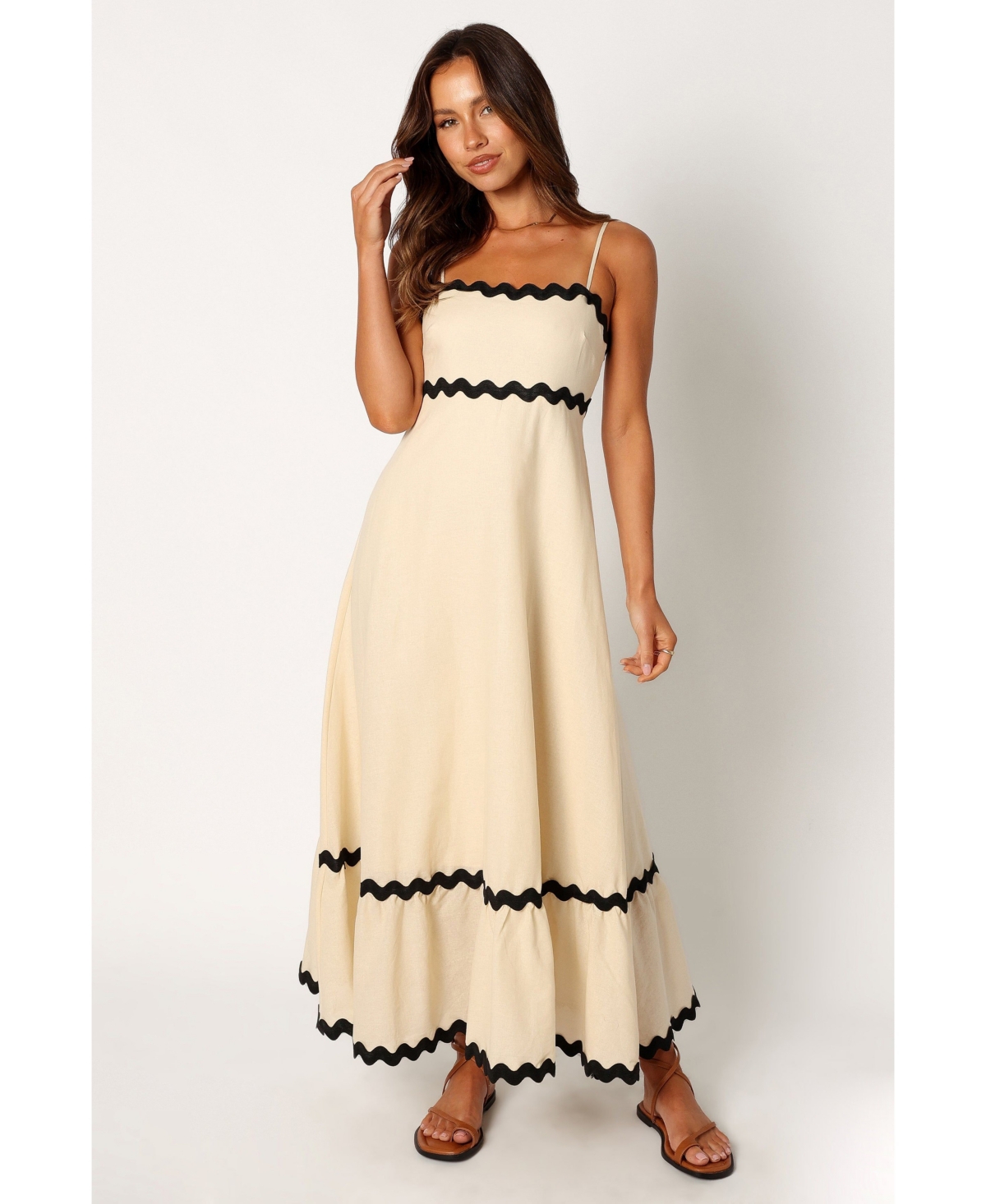 Yana Maxi Women's Dress - Cream black