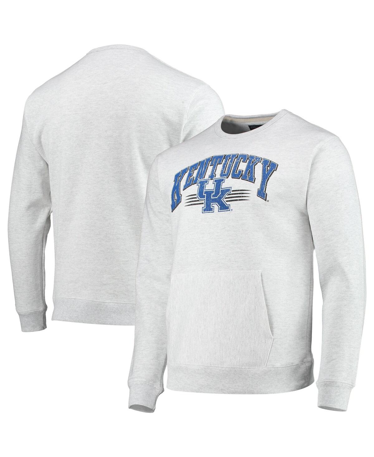 Men's League Collegiate Wear Heathered Gray Distressed Kentucky Wildcats Upperclassman Pocket Pullover Sweatshirt - Heathered Gray