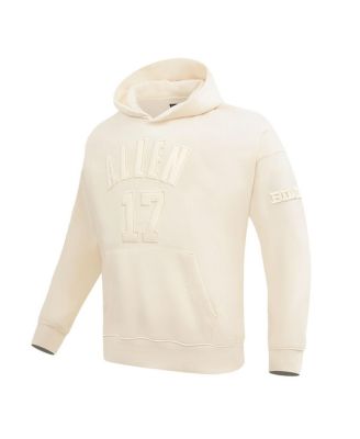 Men's Josh Allen Cream Buffalo Bills Player Name and Number Pullover Hoodie