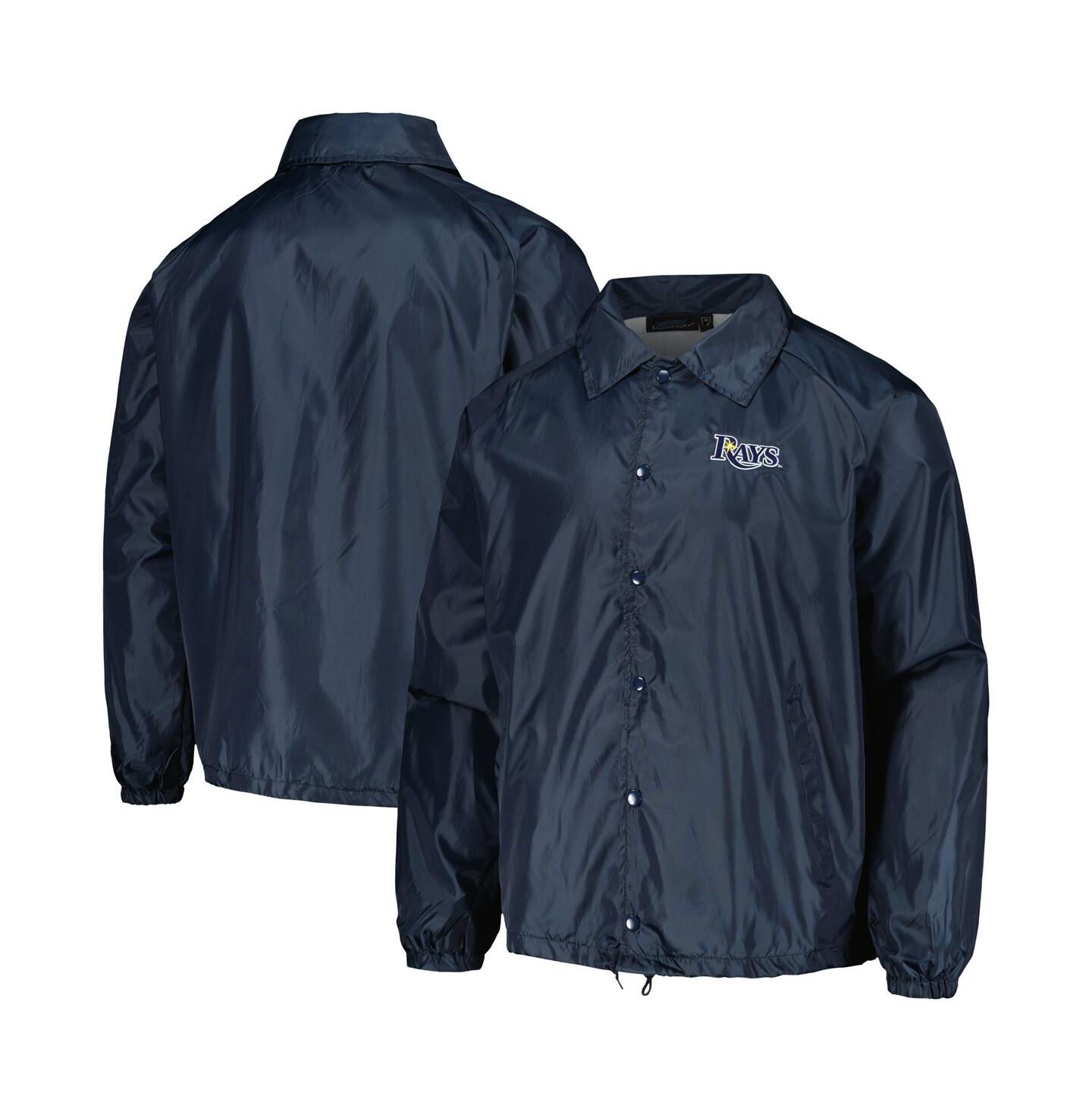 Мужская куртка Dunbrooke Navy Tampa Bay Rays Coach's Raglan Full-Snap Windbreaker — фото 1