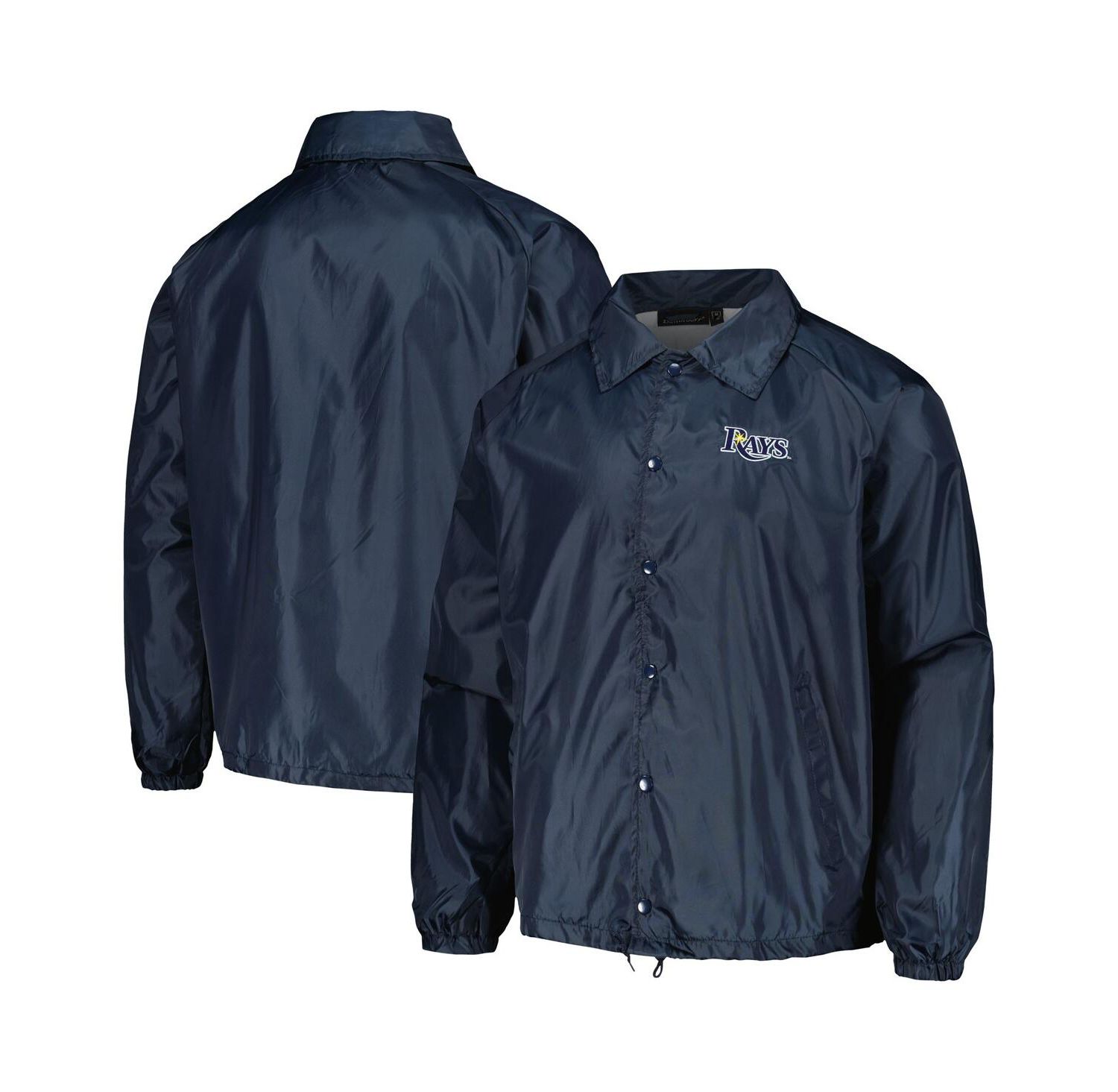Men's Navy Tampa Bay Rays Coach's Raglan Full-Snap Windbreaker Jacket