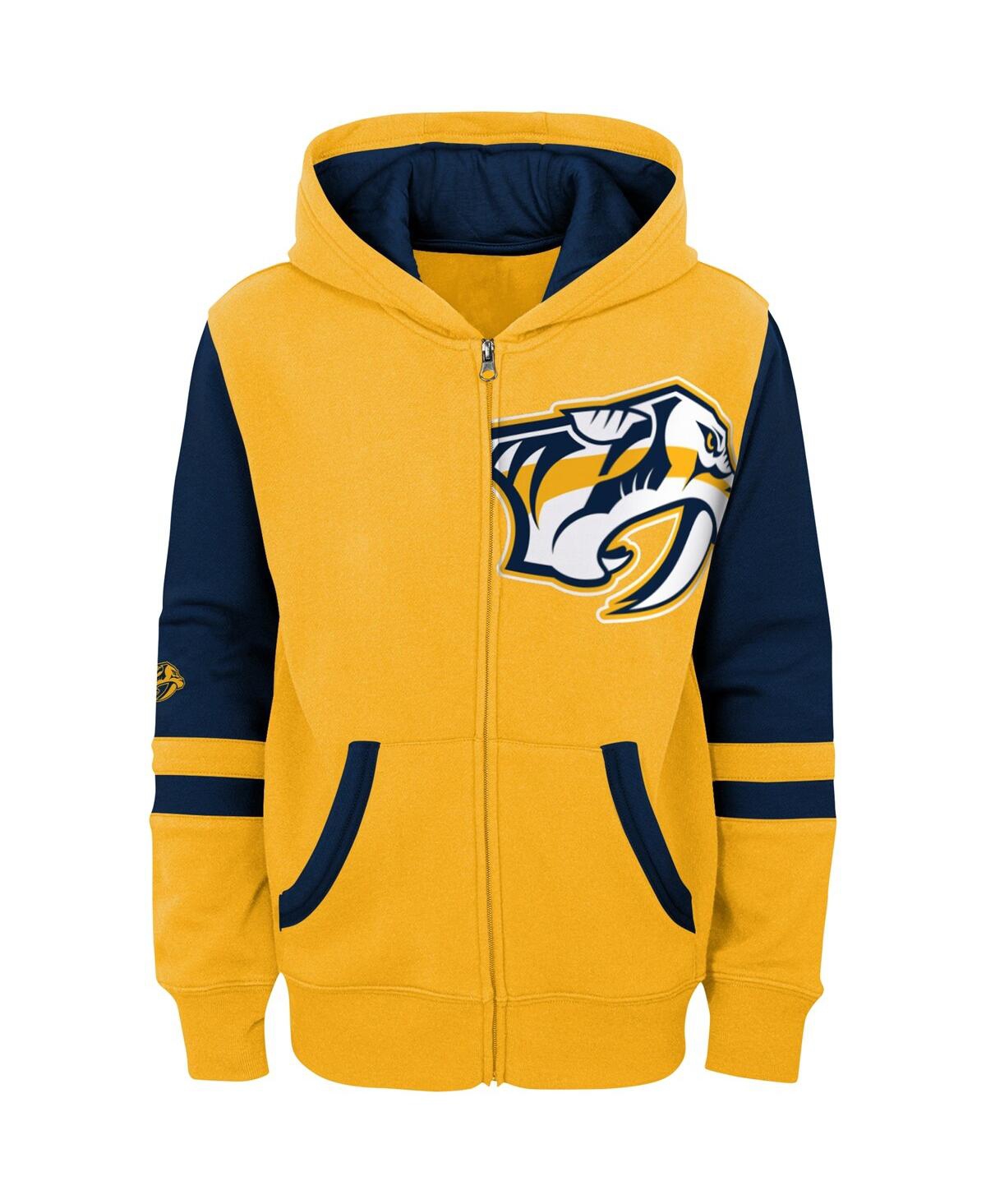 Preschool Boys and Girls OuterstuffNashville Predators Face Off Full Zip Hoodie - Gold