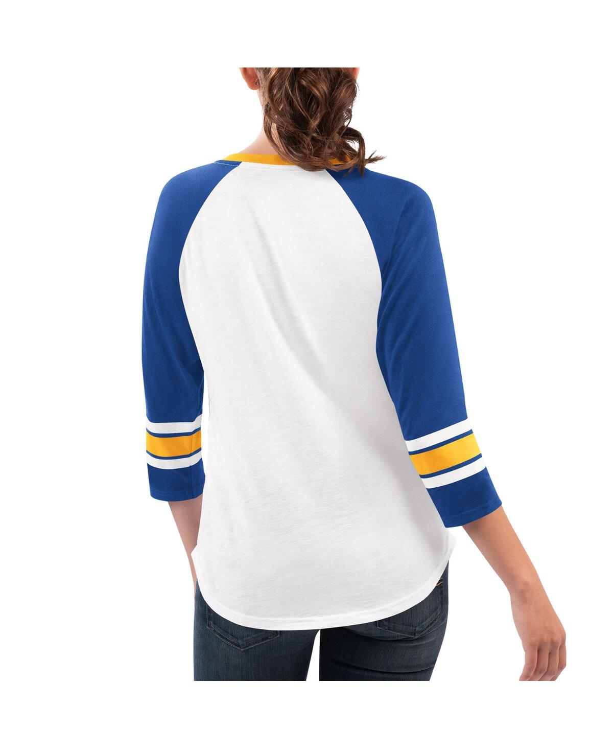 Women's G-iii 4Her by Carl Banks Royal Chase Elliott Top Team V-Neck 3/4 Sleeve T-shirt - Royal
