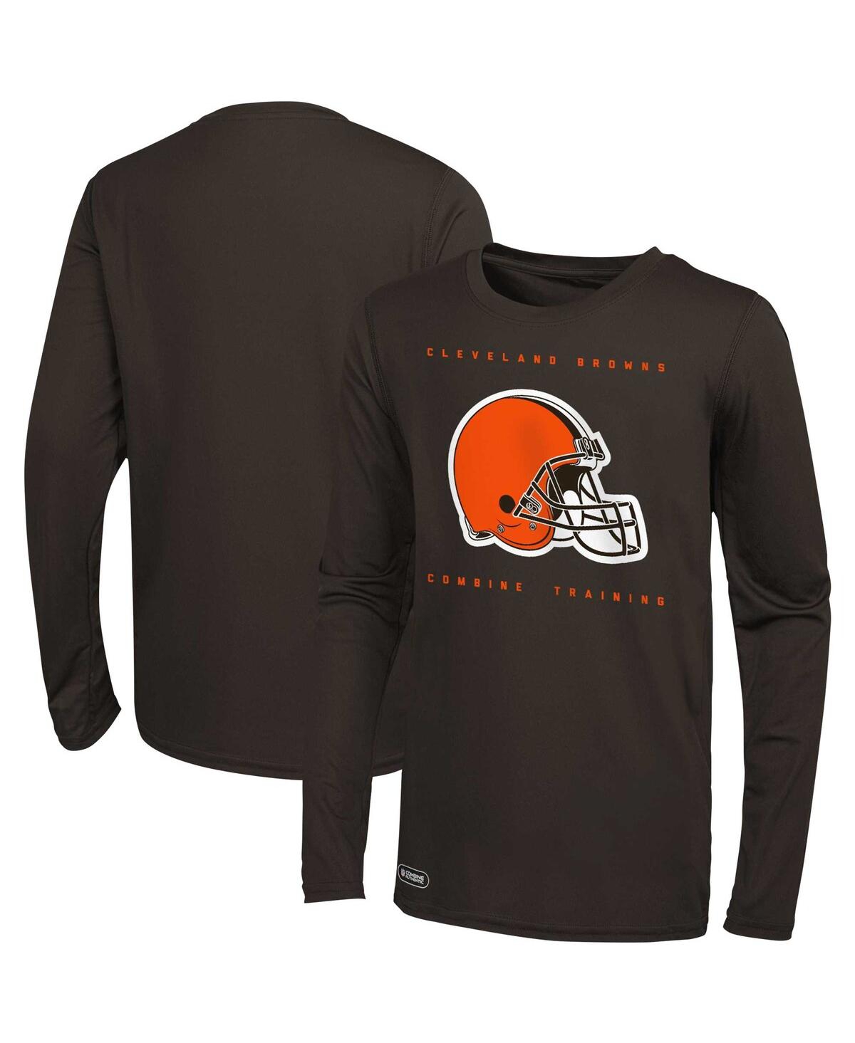 Men's Brown Cleveland Browns Side Drill Long Sleeve T-shirt - Brown