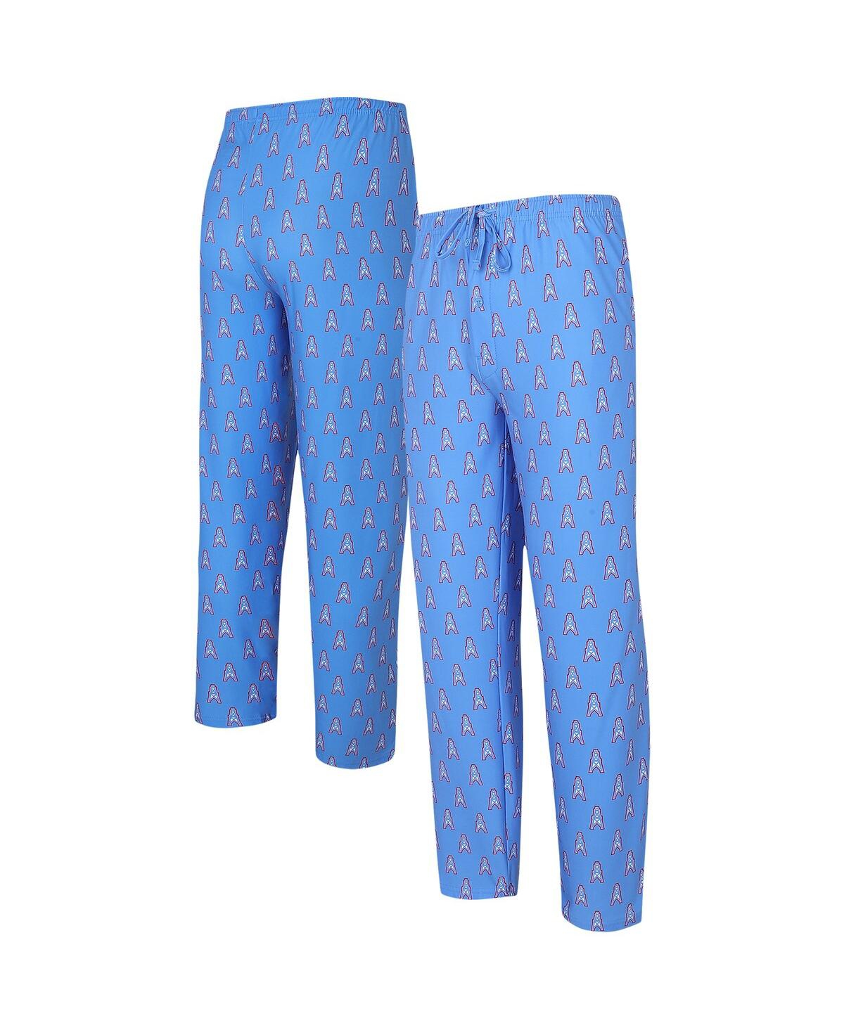 Men's Concepts Sport Light Blue Houston Oilers Gauge Throwback Allover Print Knit Pants - Light Blue