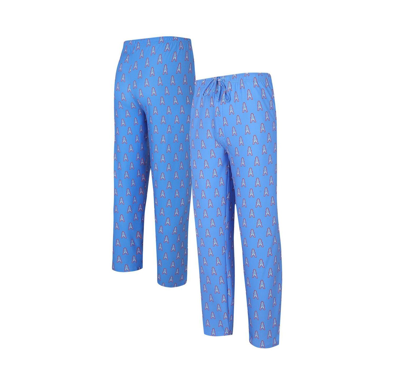Men's Light Blue Houston Oilers Gauge Throwback Allover Print Knit Pants