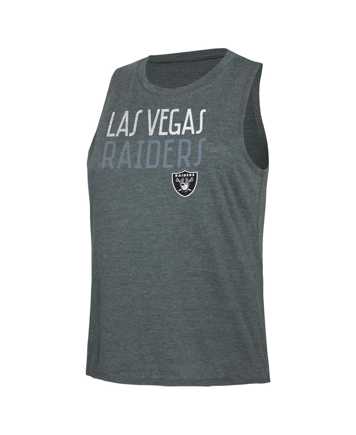 Women's Concepts Sport Charcoal Distressed Las Vegas Raiders Muscle Tank Top and Pants Lounge Set - Charcoal