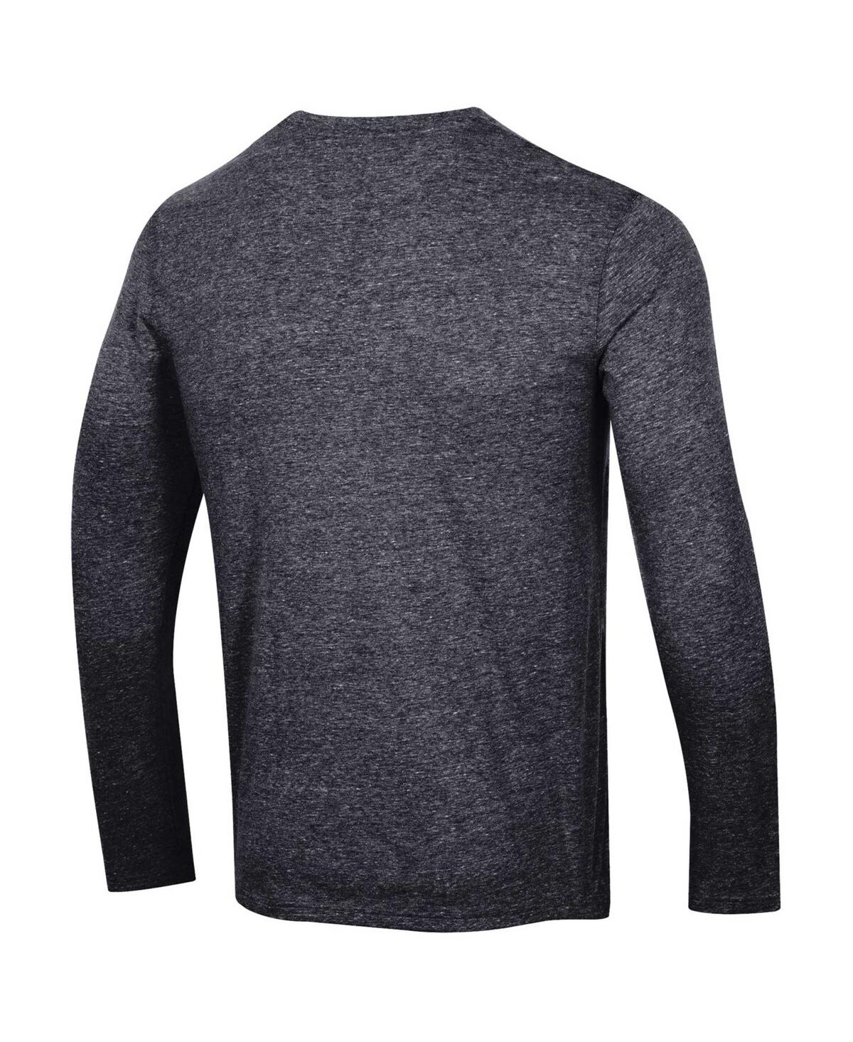 Men's ChampionDistressed Boston Bruins Multi-Logo Tri-Blend Long Sleeve T-shirt - Heather Black