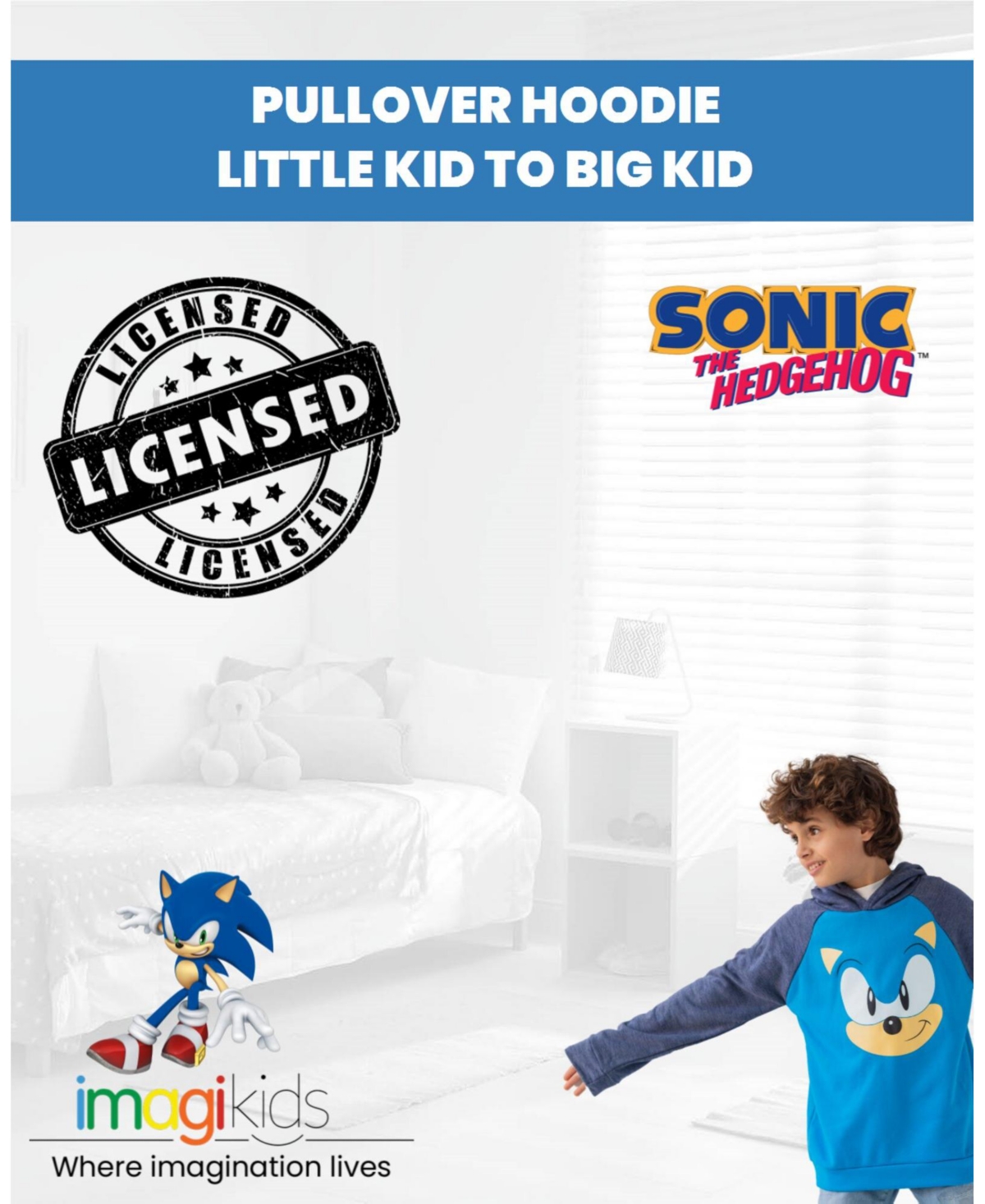 Sega Little Boys TailsThe Hedgehog Knuckles Pullover Hoodie - Sonic