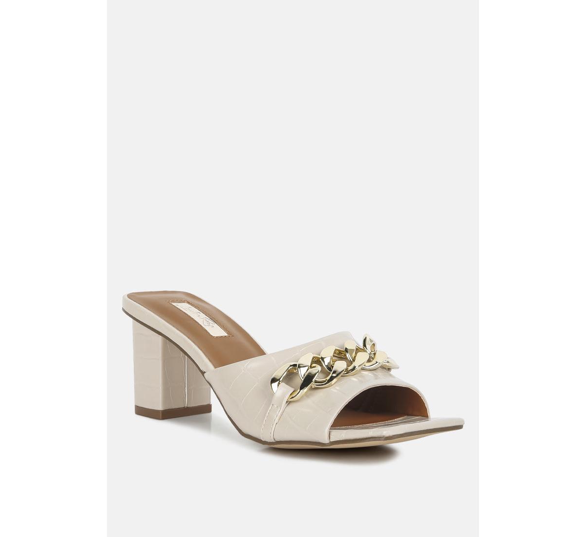 Hotshot Mid Heel Chain Detail Sandals