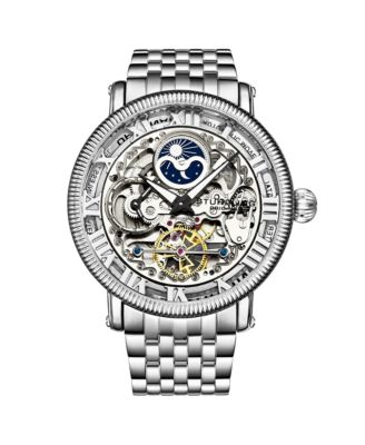 Stuhrling Original Model 3922 Mens Skeleton Automatic Stainless Steel Link Bracelet Watch - Stainless Steel Silver 202$