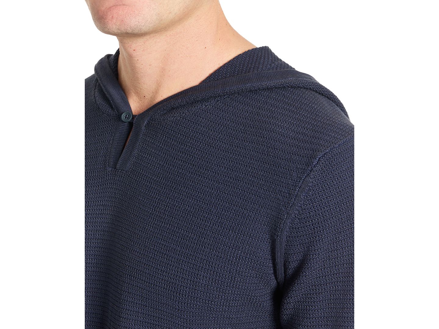 Мужской свитер Kenneth Cole 4-Way Stretch Die-Dyed Hooded, цвет: Тёмно-синий / Чёрный — фото 3