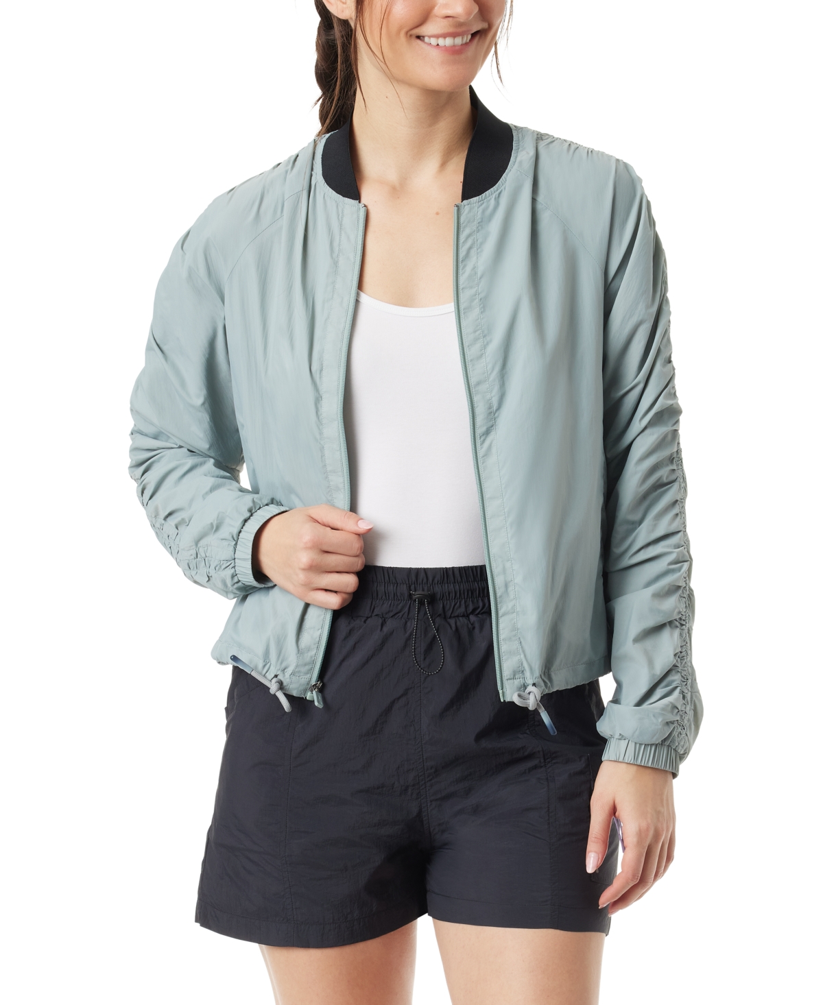 Bass Outdoor Women's Packable Rib-collar Bomber Jacket In Silver Blue
