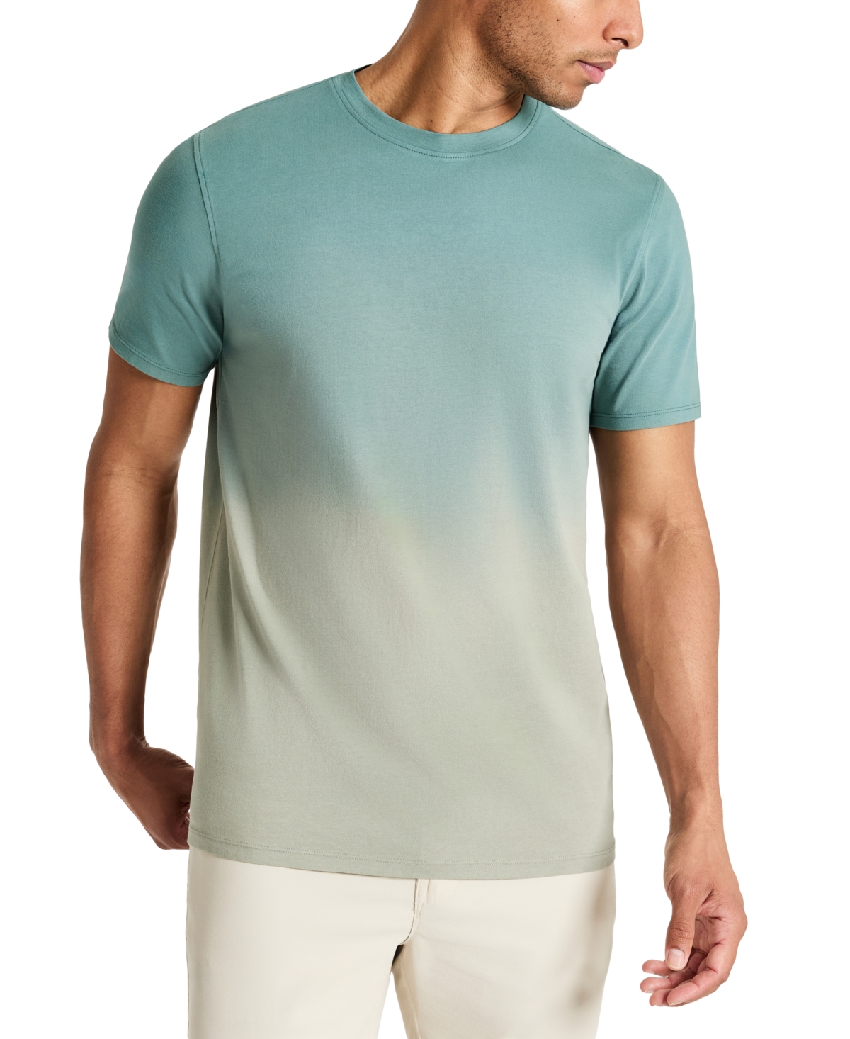 Kenneth Cole Men's 4-way Stretch Dip-dyed T-shirt In Teal