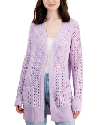 Hippie Rose Juniors Long Sleeve Cardigan Beige Size Large