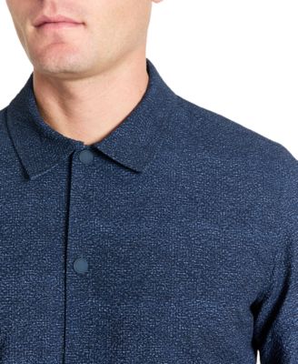 Men's 4-Way Stretch Water-Resistant Printed Seersucker Shirt Jacket