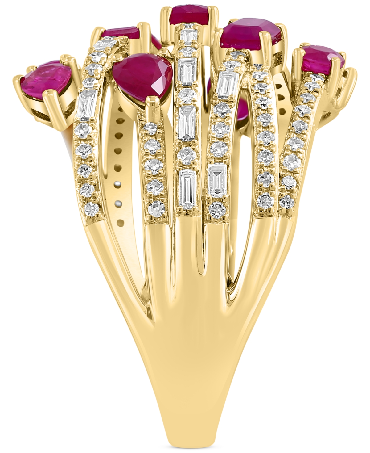 Effy Collection Effy Ruby (1-1/2 Ct. T.w.) & Diamond (5/8 Ct. T.w.) Ring In 14k Gold In Yellow Gold
