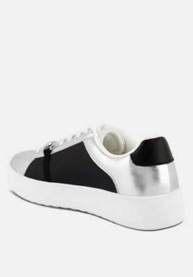 Women Nemo Contrasting Metallic Faux Leather Sneakers