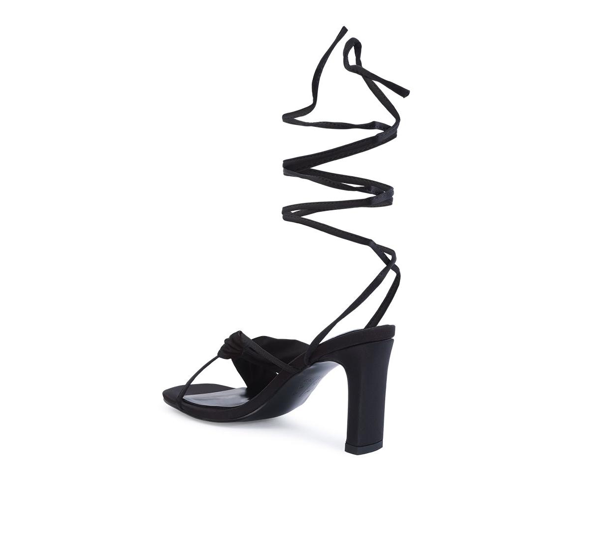 Women's Chasm Satin Ruched Strap Tie Up Sandals