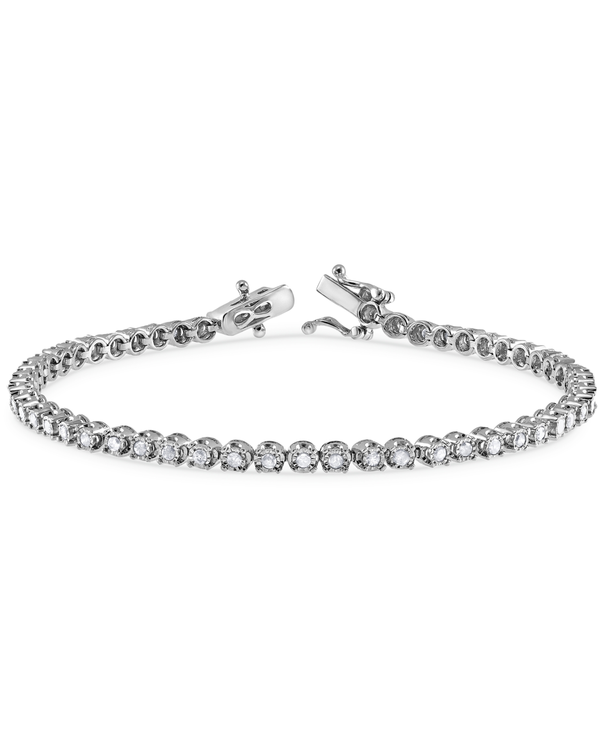 Shop Macy's Diamond Tennis Bracelet (1 Ct. T.w.) In 10k White Gold