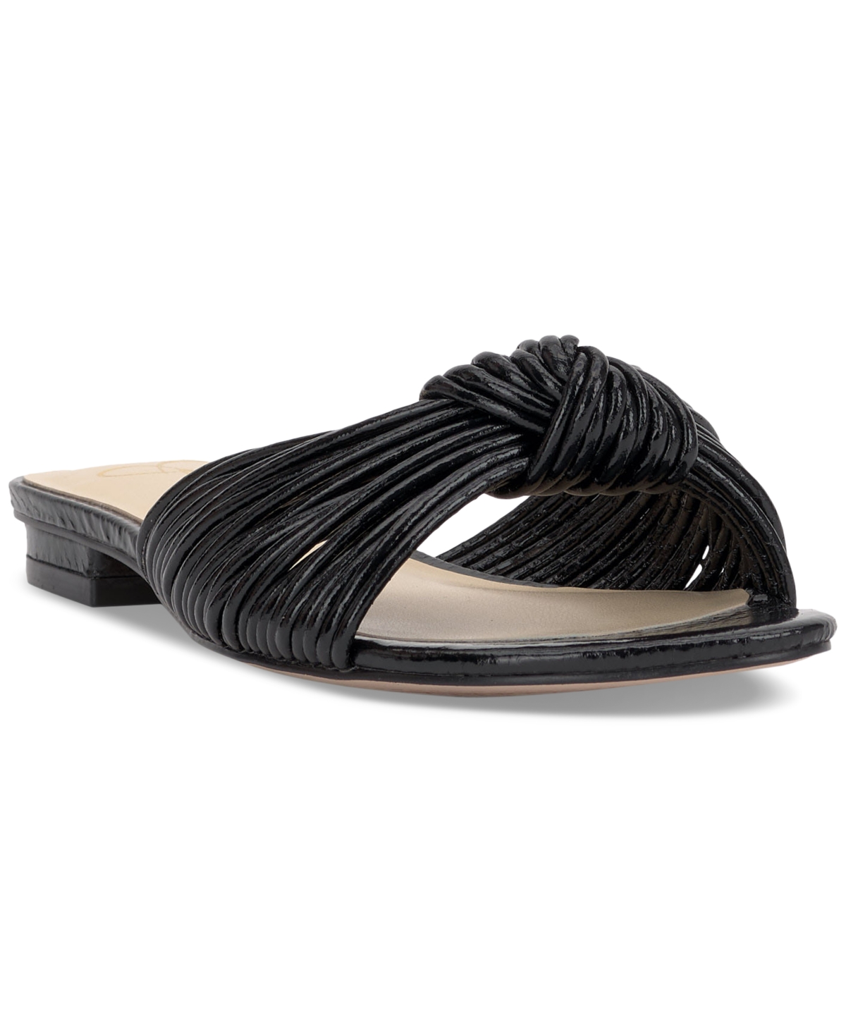 Women's Dydra Knotted Strappy Flat Sandals - Buff Faux Leather
