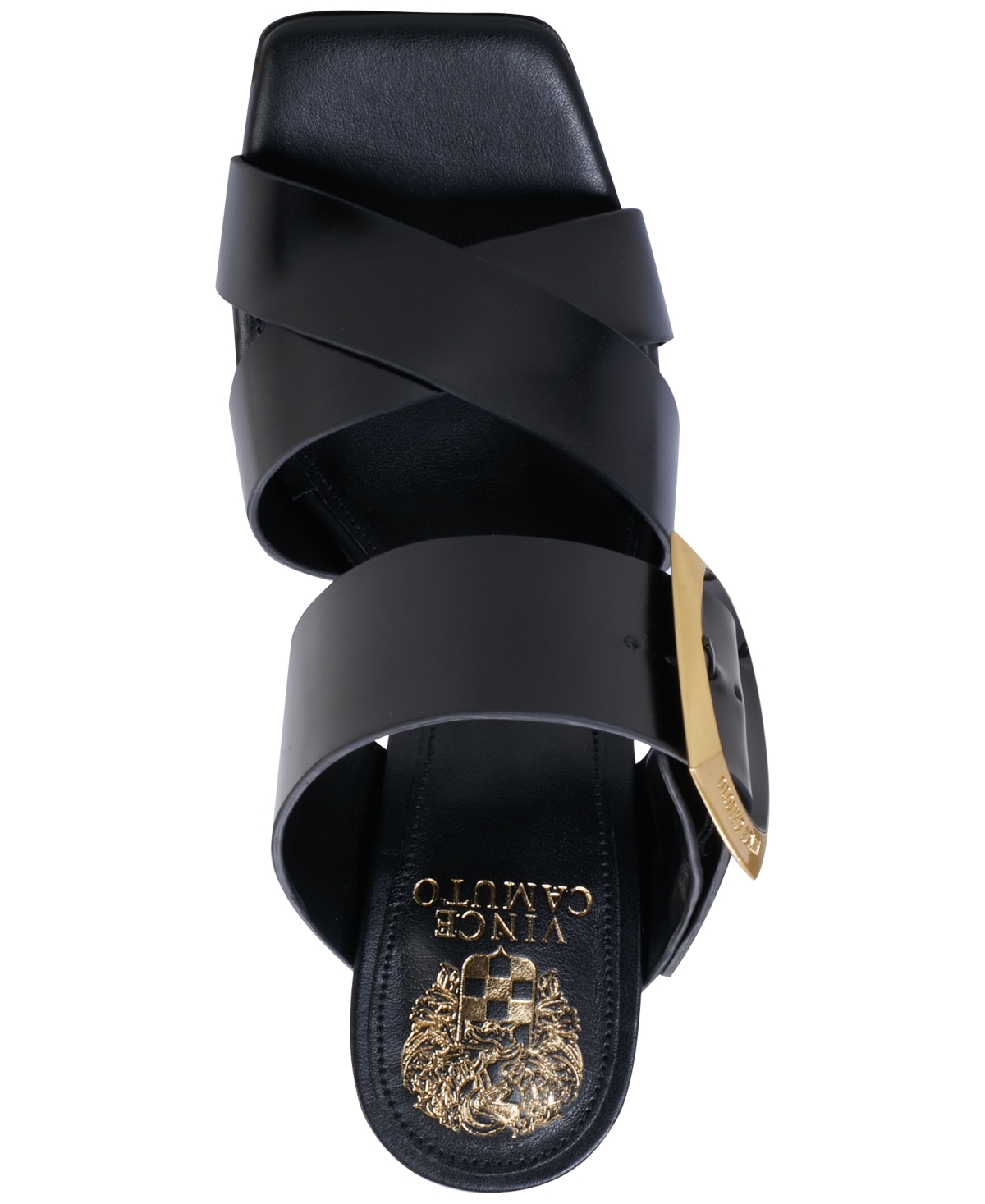 Shop Vince Camuto Women's Helya Buckled Sandals In Black Leather