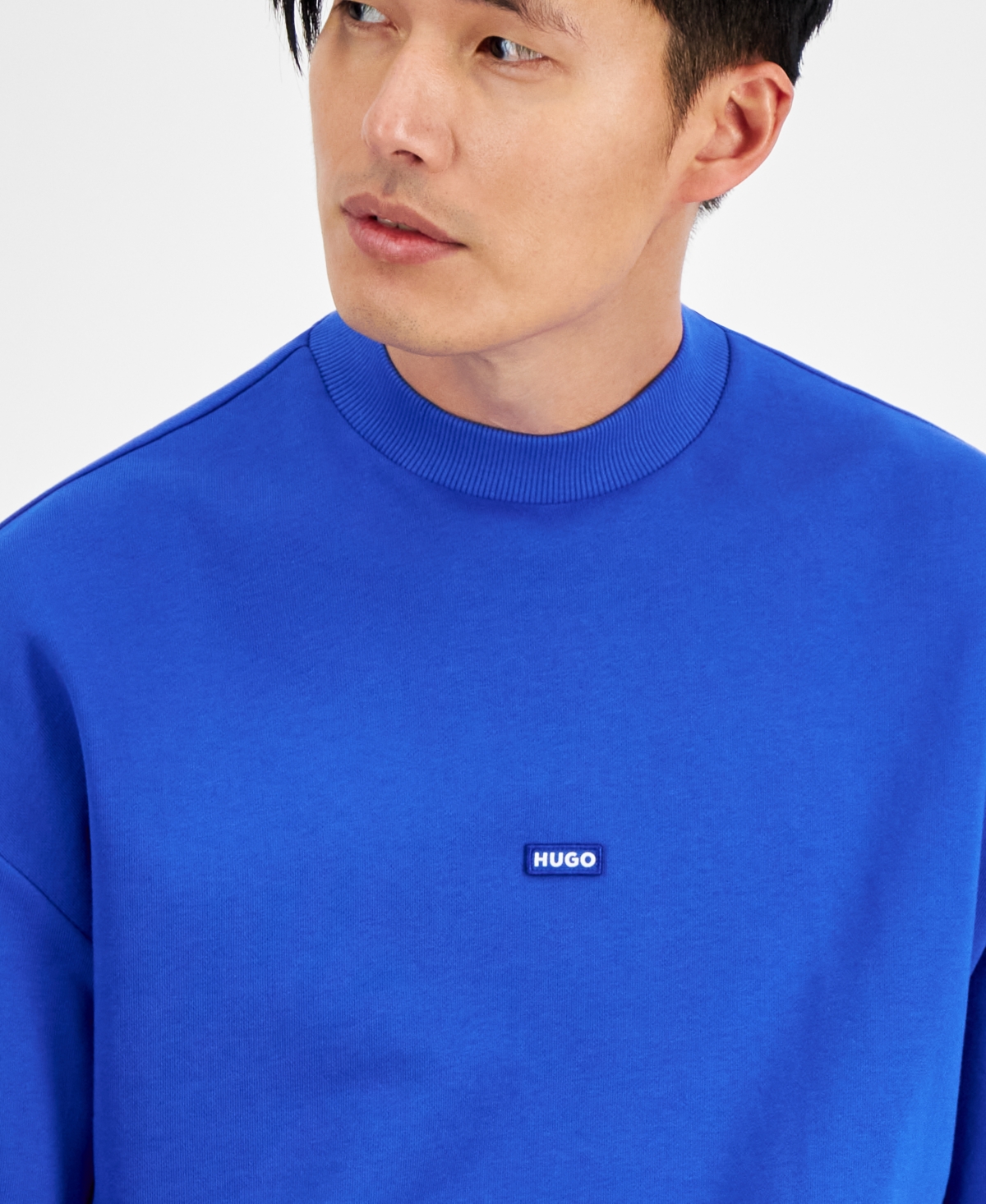 Shop Hugo By  Boss Men's Logo Sweatshirt In Open Blue
