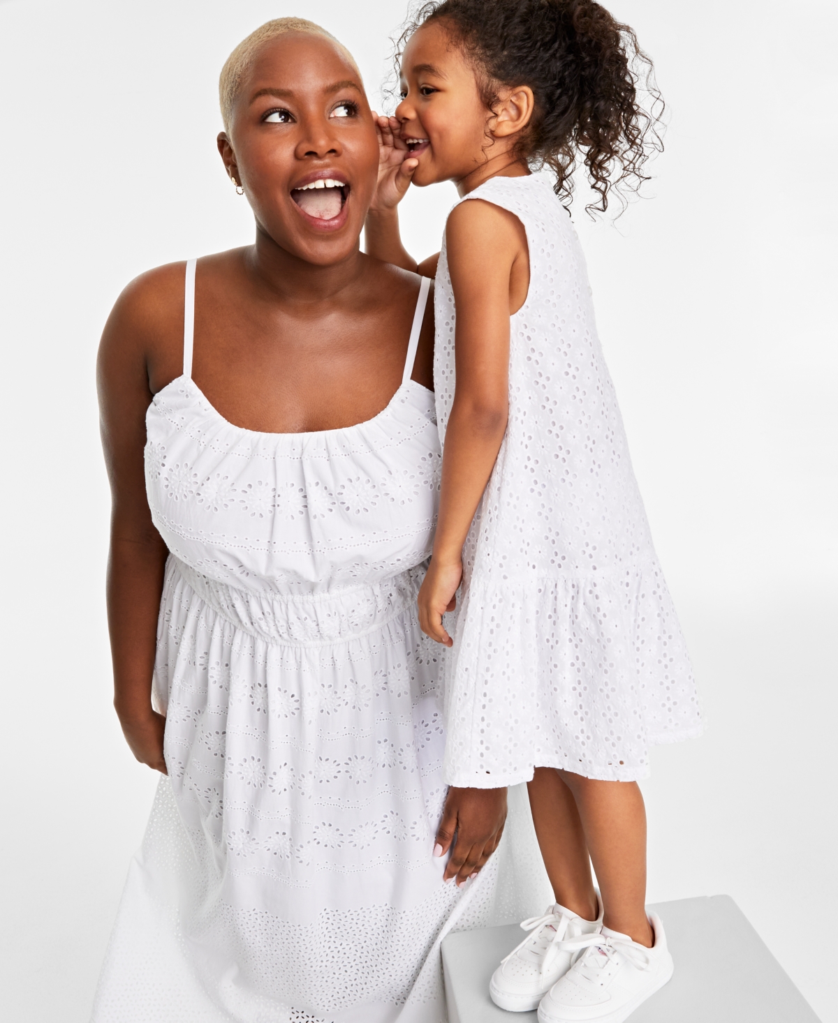 On 34th Big Girl's Cotton Eyelet Tiered Sleeveless Dress, Created for Macy's