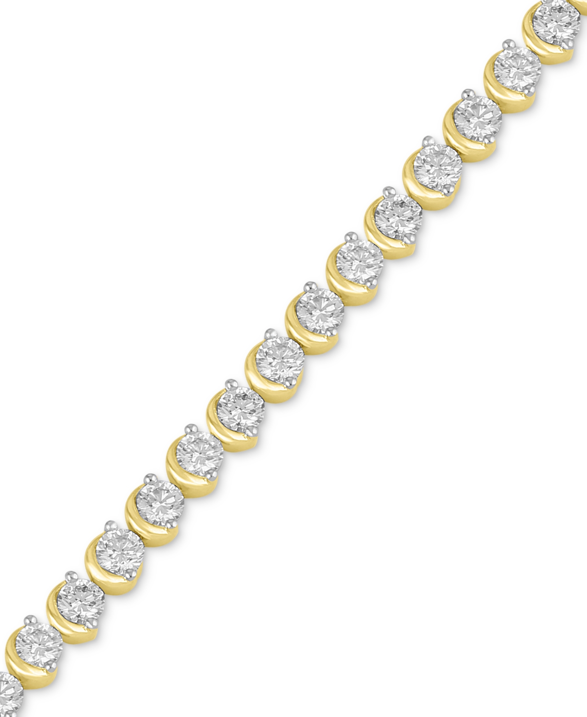 Shop Macy's Diamond Demi-bezel Tennis Bracelet (7 Ct. T.w.) In 10k Gold In Yellow Gold