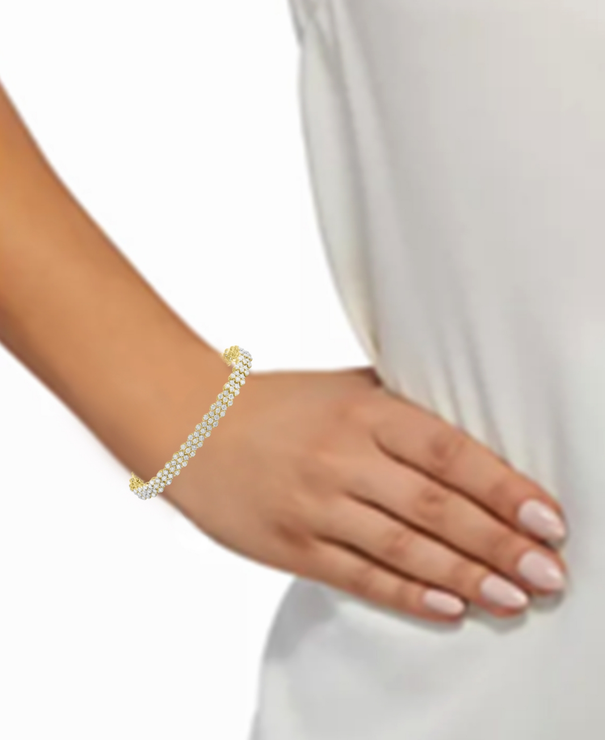 Shop Macy's Diamond Multi-row Tennis Bracelet (6 Ct. T.w.) In 10k Gold In Yellow Gold
