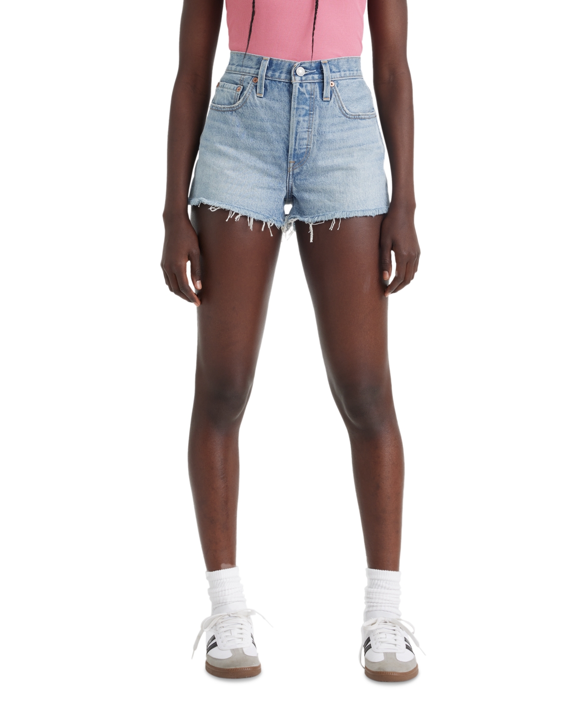 Levi's Women's 501 Button Fly Cotton High-rise Denim Shorts In Micro Vibes