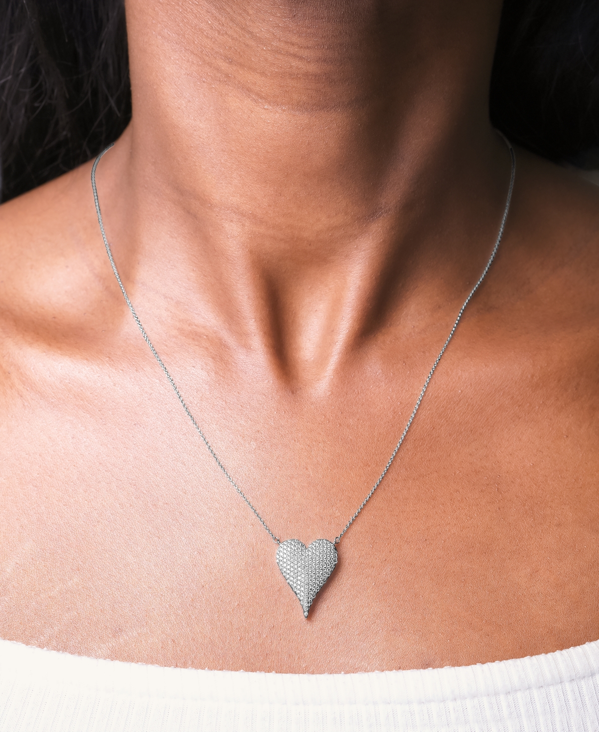 Diamond Pave Heart Pendant Necklace (1/2 ct. t.w.) in 14k 16