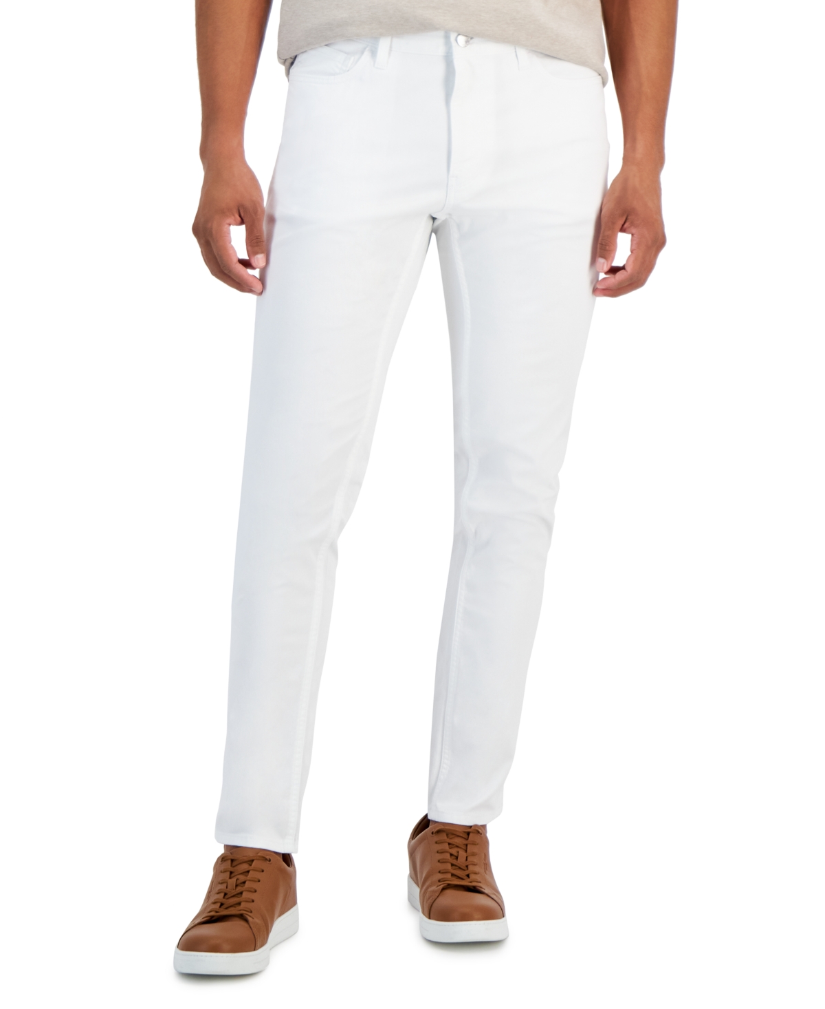 Shop Michael Kors Men's Parker Slim-fit Pants In White
