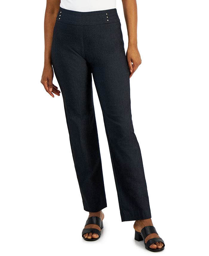 JM Collection Women's Waverly Denim Rivet Pants, Created for Macy's - Macy's